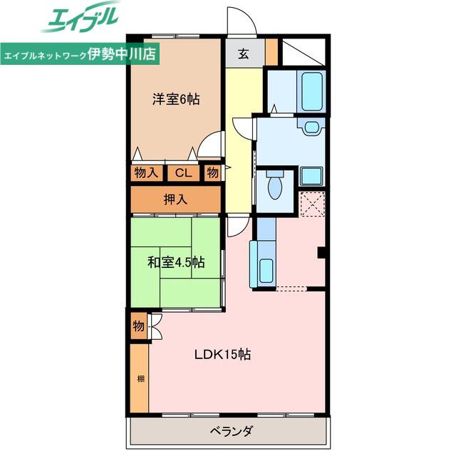 ハートレジデンス塚本(2LDK/1階)の間取り写真
