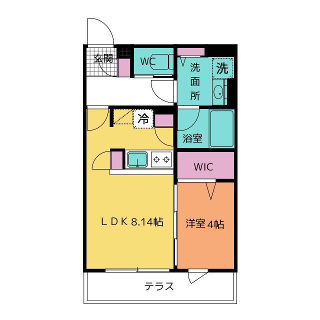 フラッフィー市谷台町(1LDK/1階)の間取り写真