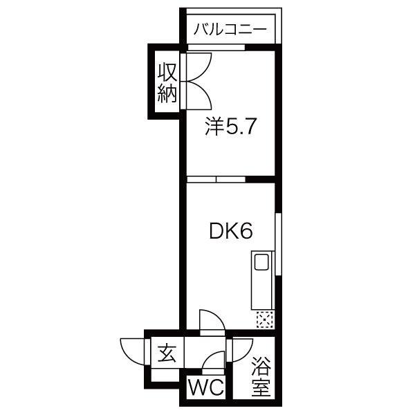 レジデンス東豊(1DK/3階)の間取り写真