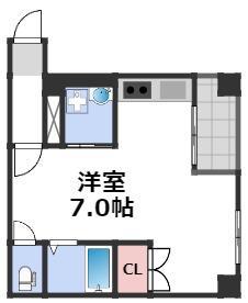 AK レジデンス(ワンルーム/6階)の間取り写真