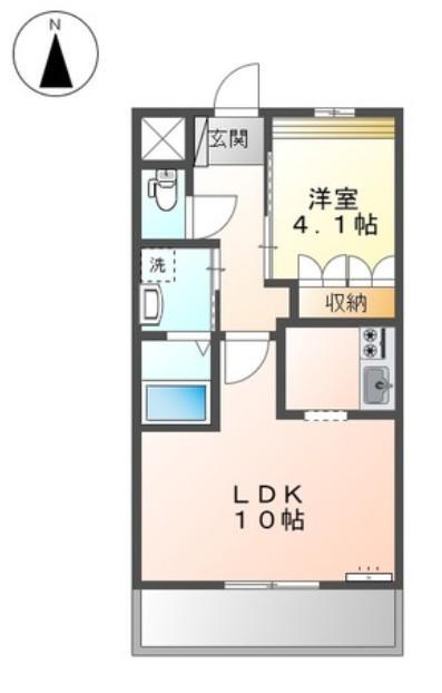 メゾンドジャンヴィエ(1LDK/2階)の間取り写真