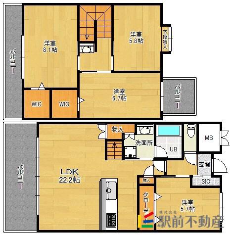アントレ平尾参道(4LDK/5階)の間取り写真