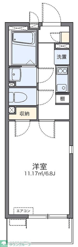 レオネクストカサミラII(1K/3階)の間取り写真