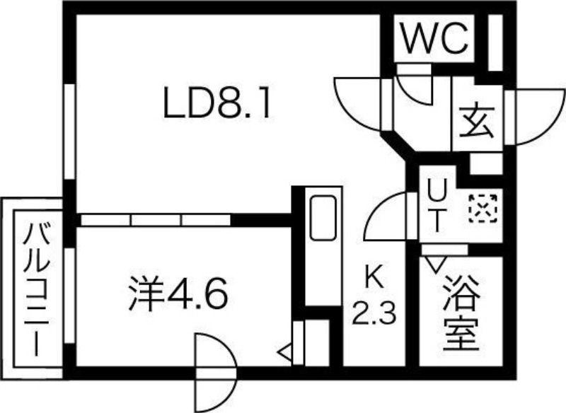 アルテ平岸(1LDK/3階)の間取り写真