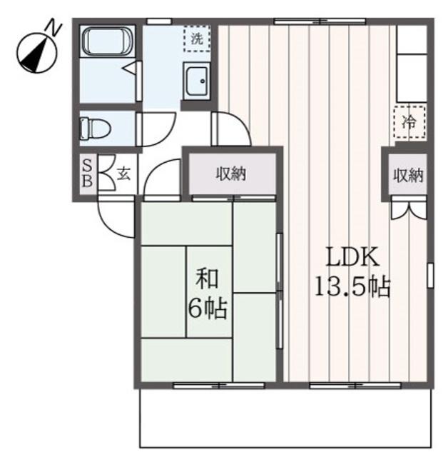 グランデュール壱番館(1LDK/1階)の間取り写真