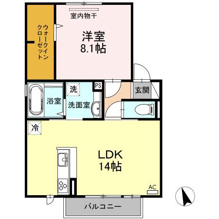 シャルマン(1LDK/2階)の間取り写真