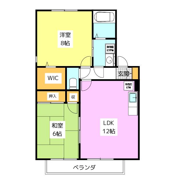 セジュール諸岡(2LDK/1階)の間取り写真