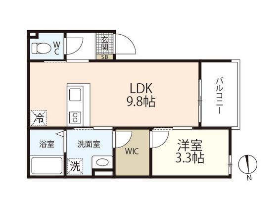 REGALE NANOKAICHI(1LDK/3階)の間取り写真