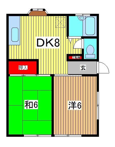 サンパーク芝(2DK/1階)の間取り写真