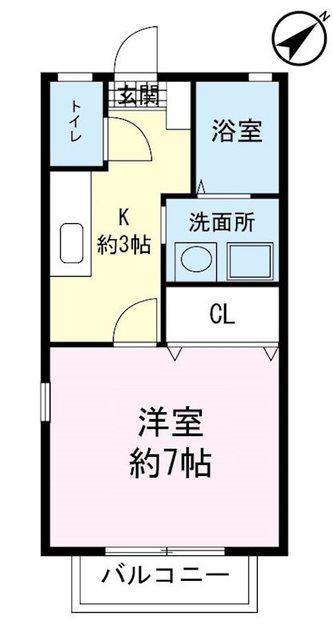 マーメゾン常盤(1K/2階)の間取り写真