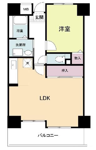 アーバンパーク関目(1LDK/3階)の間取り写真