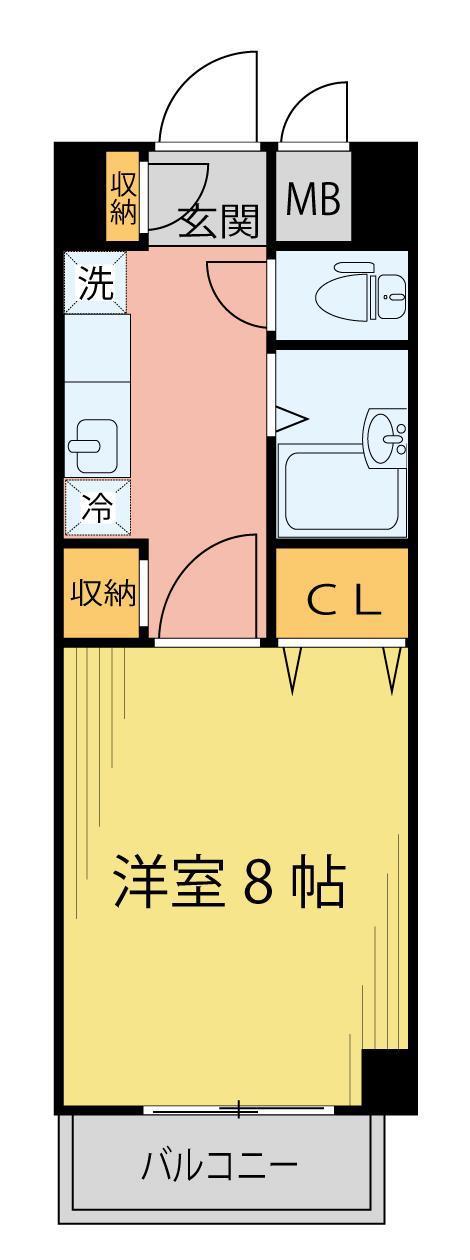 グランドパレス長町(1K/3階)の間取り写真