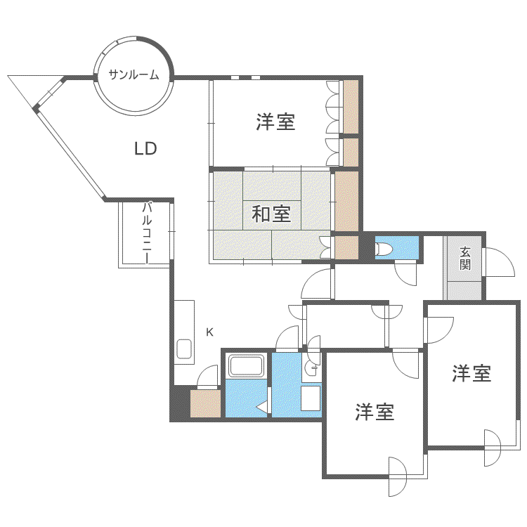 フォレストヒルズ宮の森(4LDK/1階)の間取り写真