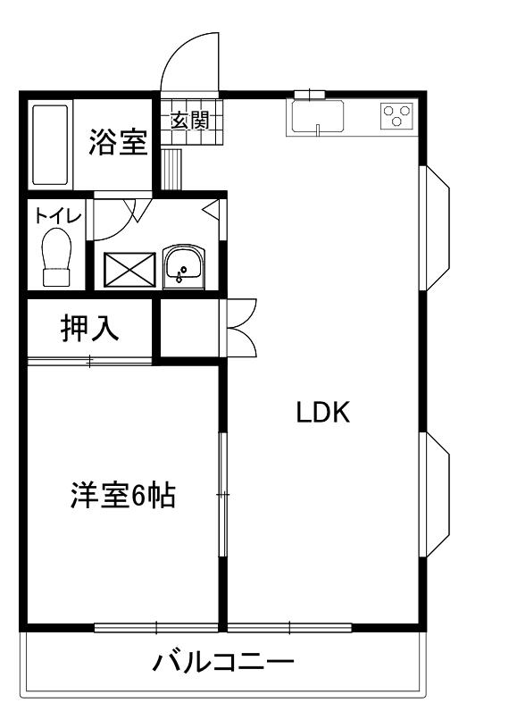 グレースシャトル(1LDK/1階)の間取り写真