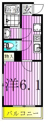 プチトレゾール小菅(1K/3階)の間取り写真