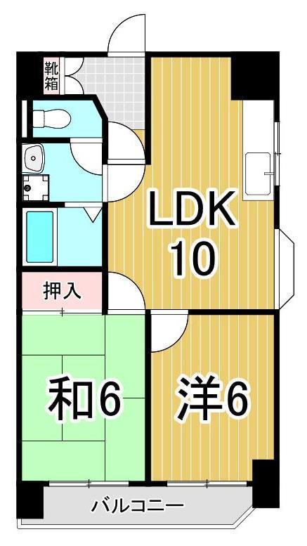 ウィステリアヒルズ(2LDK/2階)の間取り写真