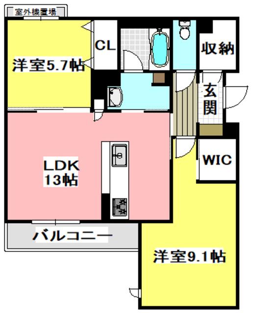 シャーメゾン ラヴィ(2LDK/2階)の間取り写真