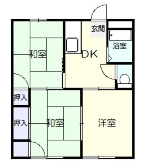 スナオハイツ(3DK/2階)の間取り写真