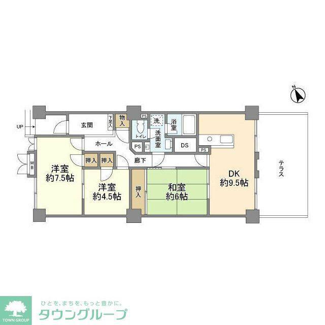 梶ヶ谷ビレジ(3DK/1階)の間取り写真