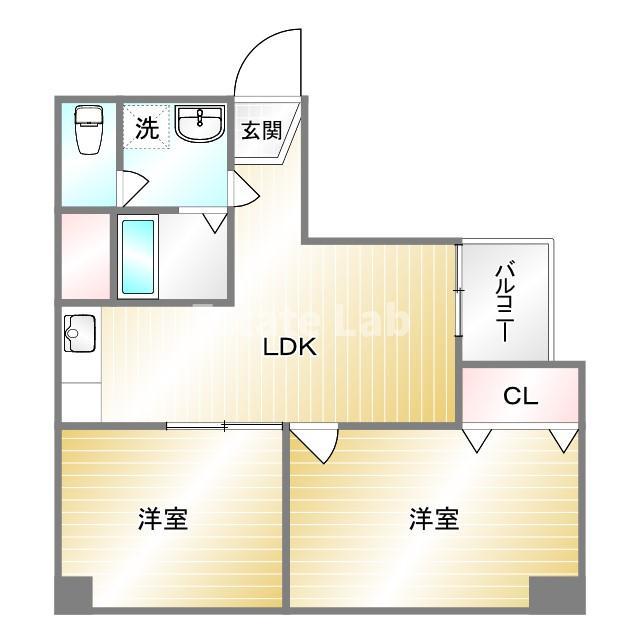 サンハイツ2番館(2LDK/4階)の間取り写真