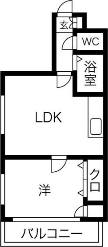 桜通サンダイマンション(1LDK/8階)の間取り写真