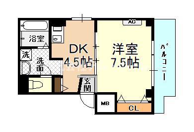 Y S HOUSE(1DK/2階)の間取り写真