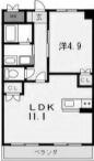 ルナキャット・ク-(1LDK/2階)の間取り写真