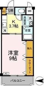 エトワール本陣(1K/3階)の間取り写真
