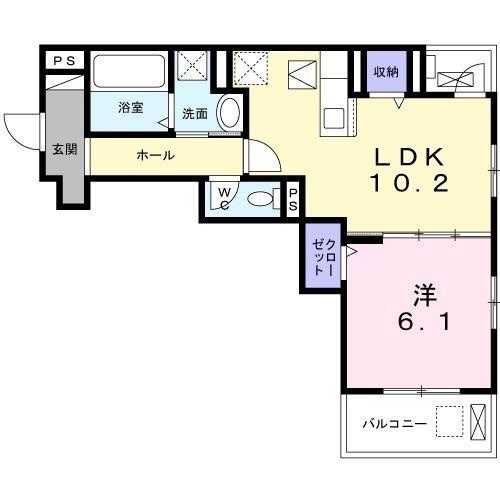 メリッサ(2LDK/1階)の間取り写真