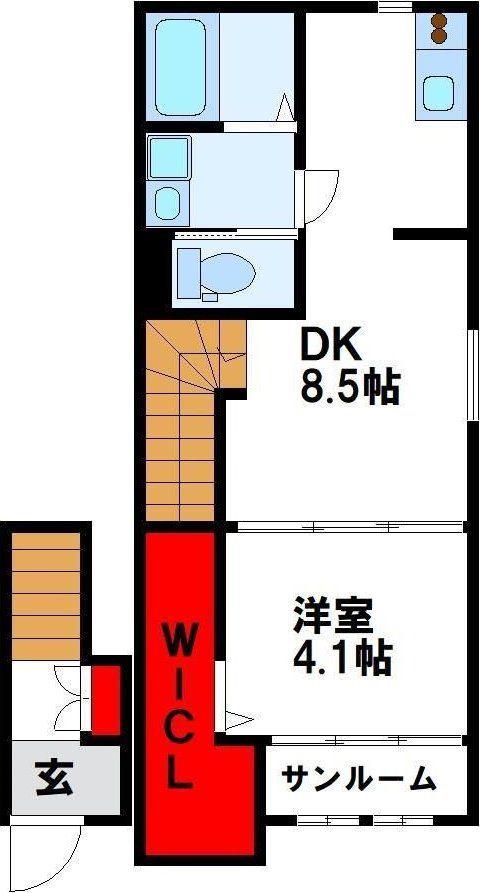 ディオーネ(1DK/2階)の間取り写真