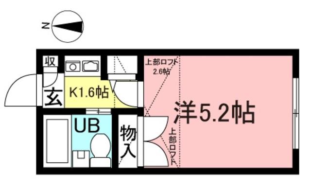 アーバン南台II(1K/2階)の間取り写真