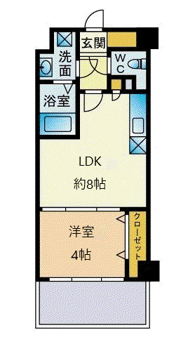 TAISHOKAN LA BALCONATA(1LDK/5階)の間取り写真