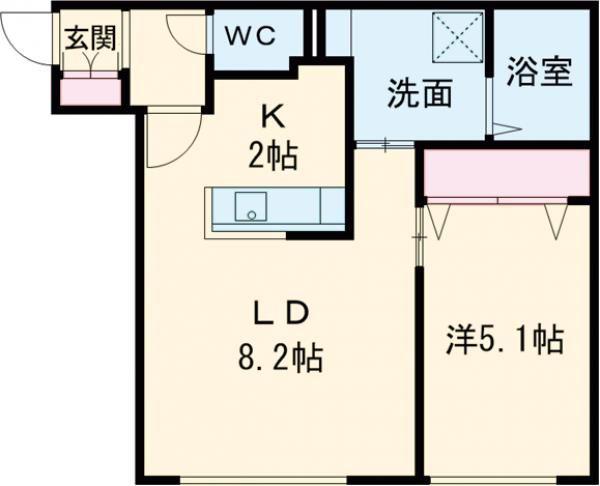 豊里1丁目MS(1LDK/4階)の間取り写真