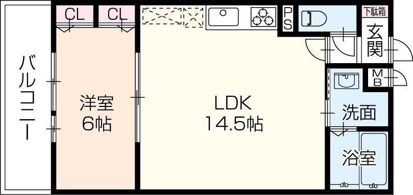 OAFLAT南車崎(1LDK/2階)の間取り写真
