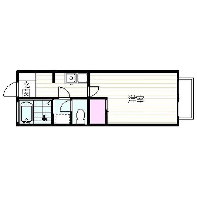 アジュール(1K/1階)の間取り写真