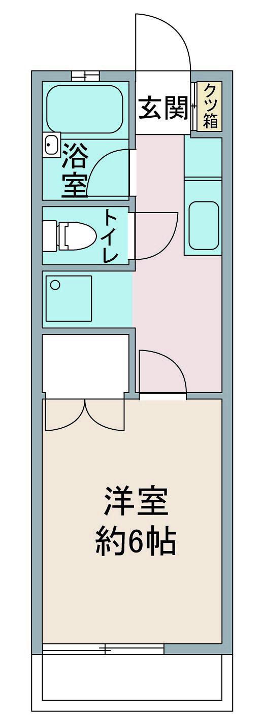 ウイング白金B棟(1K/2階)の間取り写真