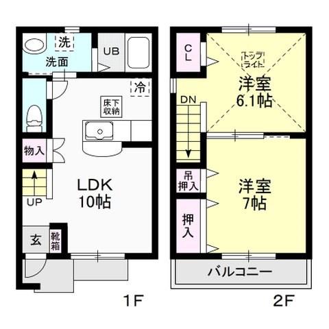 すずしろ(2LDK/1階)の間取り写真