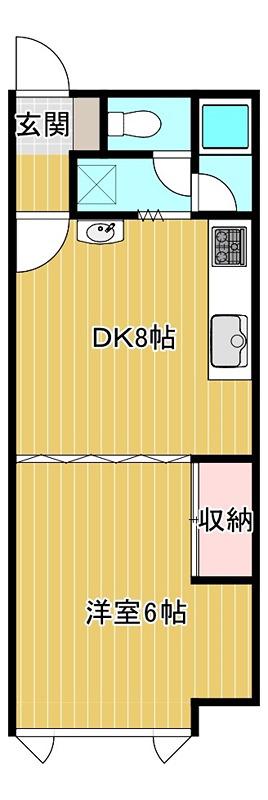 エルティアコーポ(1DK/1階)の間取り写真