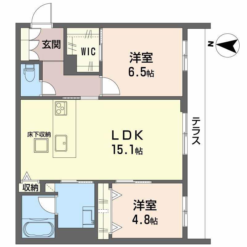 ラバンス(2LDK/1階)の間取り写真