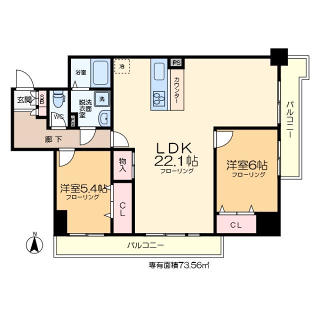 綾瀬プルミエ(2LDK/7階)の間取り写真