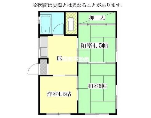 与賀町アパート(3DK/1階)の間取り写真