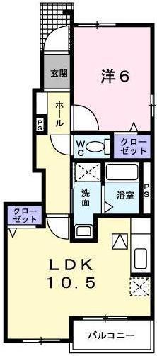 ルックス・ベリターティス(1LDK/1階)の間取り写真