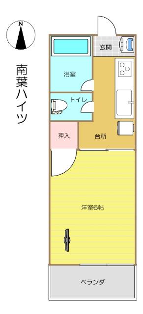 南葉ハイツ(1K/1階)の間取り写真