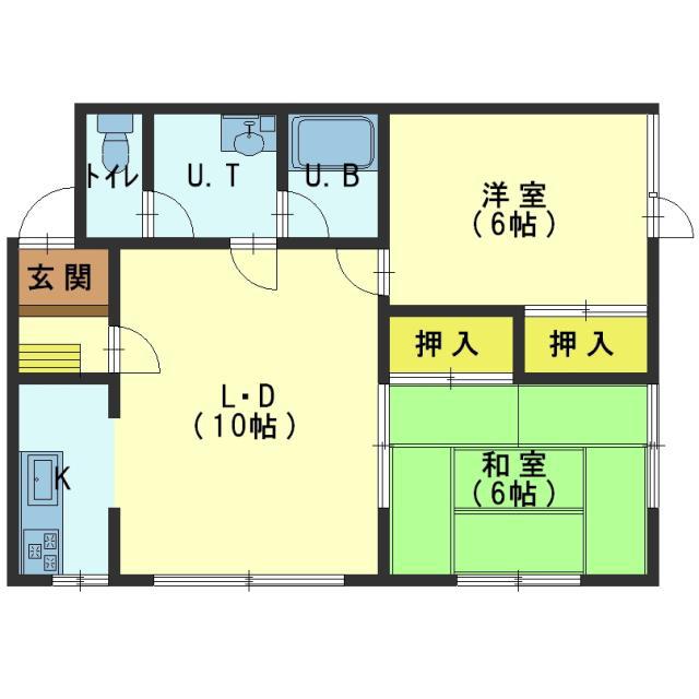 ハイツノザキ(2LDK/1階)の間取り写真