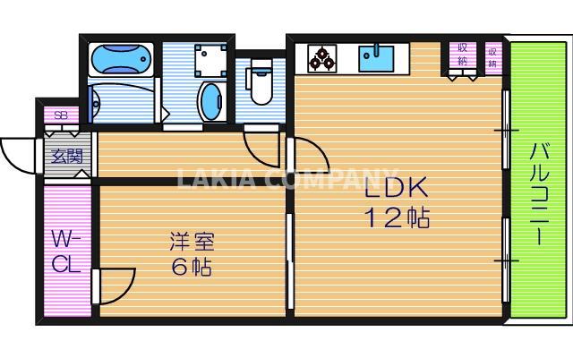 レインボーコートパートII(1LDK/4階)の間取り写真