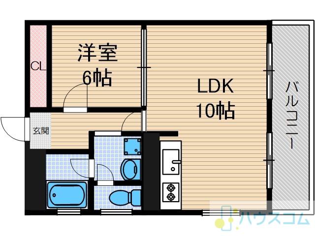 ナンノ第5号館(1LDK/1階)の間取り写真