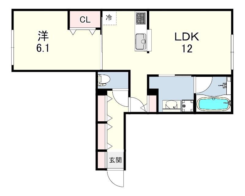 YS COURT 2(1LDK/1階)の間取り写真