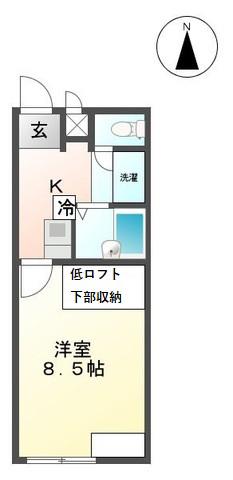 メゾンエスポワール希望(1K/1階)の間取り写真