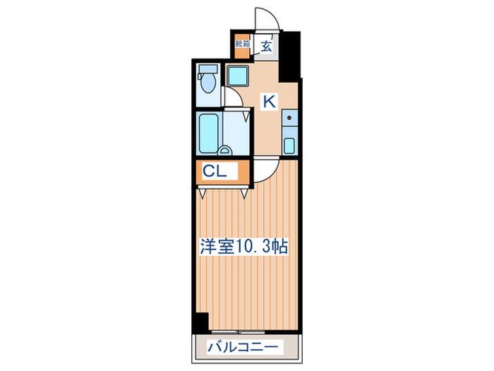 プルミエ原町(1K/5階)の間取り写真