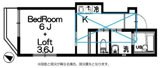 ティーケー大泉学園(1K/2階)の間取り写真
